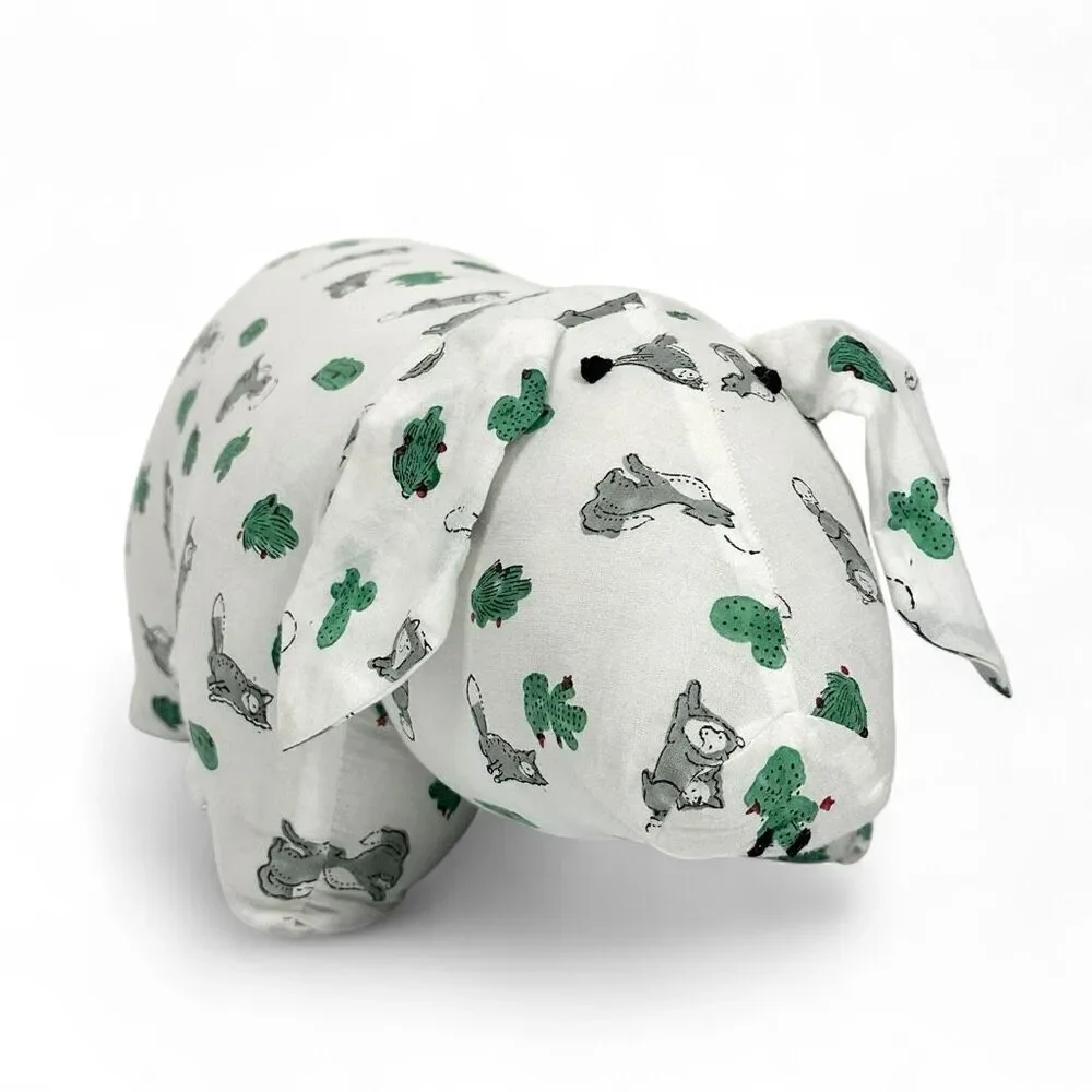 Roller Rabbit Little Piglet Kids Pillow Toy White Green Cotton India